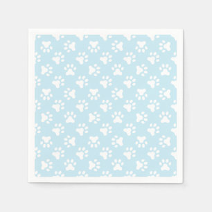 Puppes födelsedagsfest napkins blue tass avtryck pappersservett