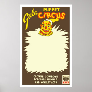 Puppet Cowboy Circus 1938 WPA Poster