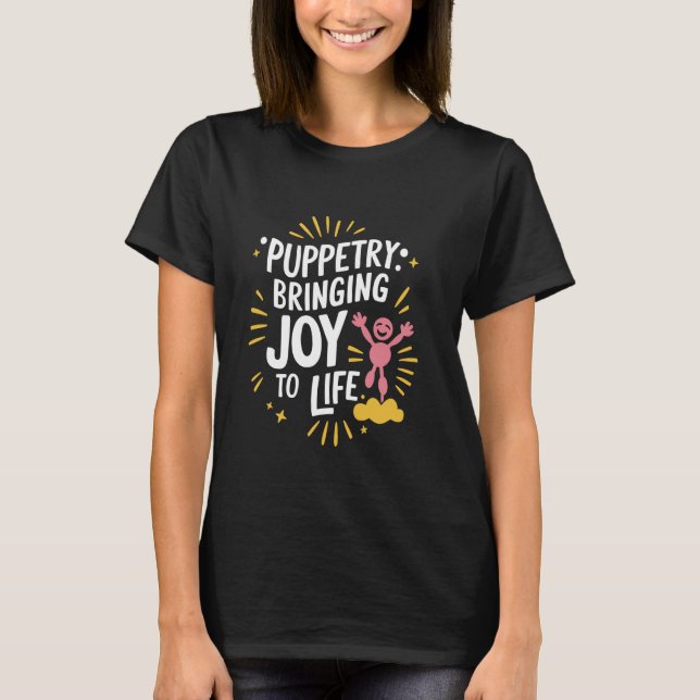 Puppet Mastery Shadow Play Ventriloquist Performan T Shirt (Framsida)