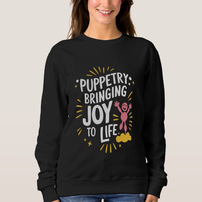 Puppet Mastery Shadow Play Ventriloquist Performan T Shirt (Framsida)