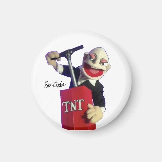 Puppet punk with TNT plunger Magnet (Framsidan)