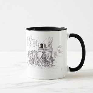 PUPPET SHOW Black White Teckning Mugg