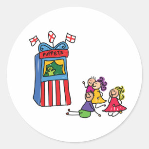 Puppet Show Stickers Runt Klistermärke
