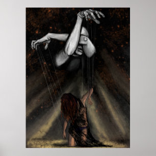 Puppet Woman in Kärlek Poster Skriv ut - målarteck