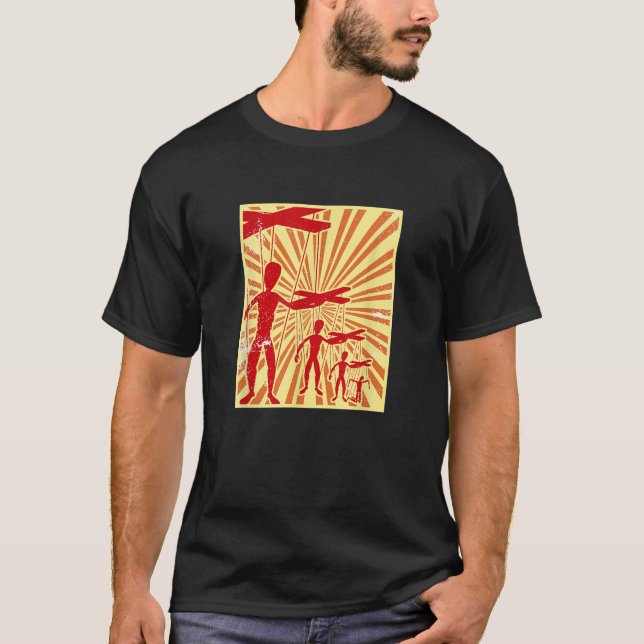 Puppets Doll Politik regering Irony Money Ameri T Shirt (Framsida)