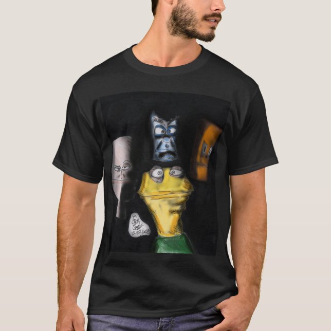 Puppets in the dark ( Erica Crooks puppet art ) T Shirt (Framsida)