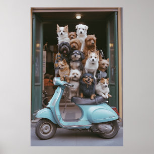 Puppförpackad Vespa Äventyr Poster