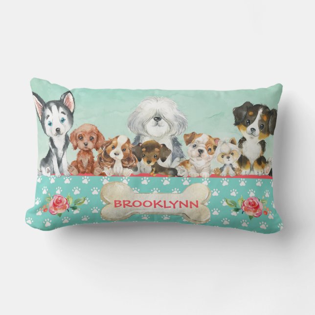 Puppfyllning av Personlig Hund Lumbarkudde (Framsida)
