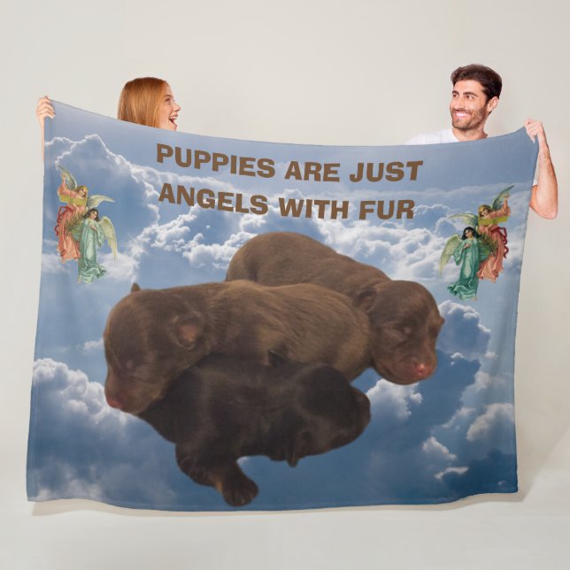 PUPPIERNA ÄR BARA ÄNGLAR MED PÄLS FLEECEFILT (På plats)