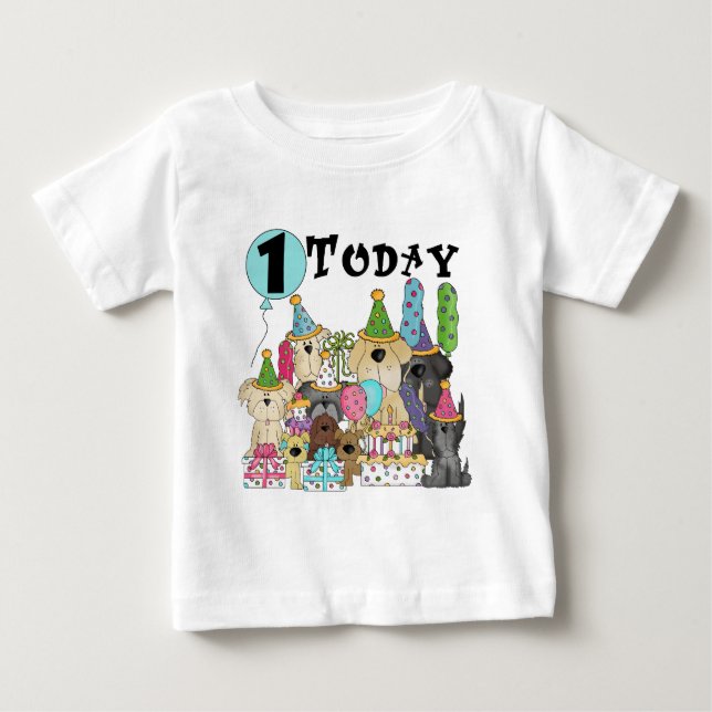 Puppies 1:a födelsedag Bash Tshirts och Gifts (Framsida)