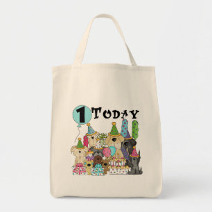 Puppies 1:a födelsedag Bash Tshirts och Gifts Tygkasse