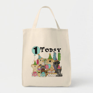 Puppies 1:a födelsedag Bash Tshirts och Gifts Tygkasse