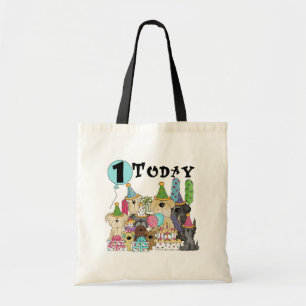 Puppies 1:a födelsedag Bash Tshirts och Gifts Tygkasse