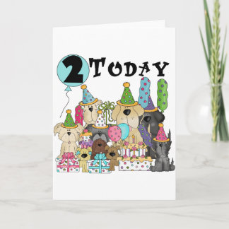Puppies 2:a födelsedag Bash Tshirts och Gifts Kort