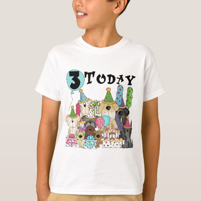 Puppies 3:e födelsedagseftermiddagen Bash Tshirts  (Framsida)