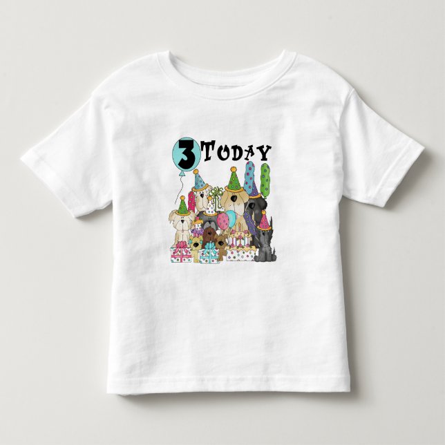Puppies 3:e födelsedagseftermiddagen Bash Tshirts  (Framsida)