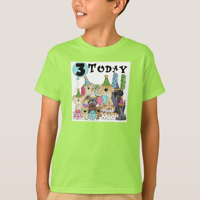 Puppies 3:e födelsedagseftermiddagen Bash Tshirts  (Framsida)