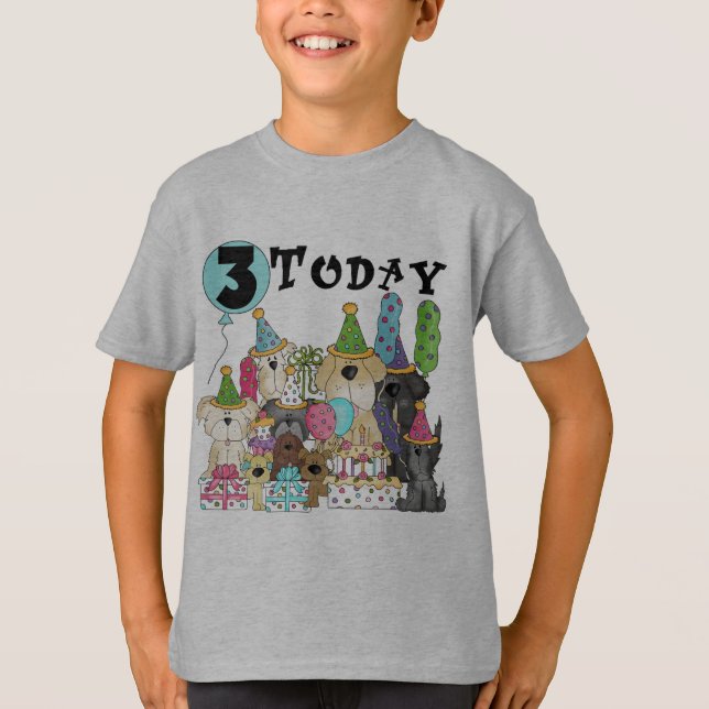 Puppies 3:e födelsedagseftermiddagen Bash Tshirts  (Framsida)