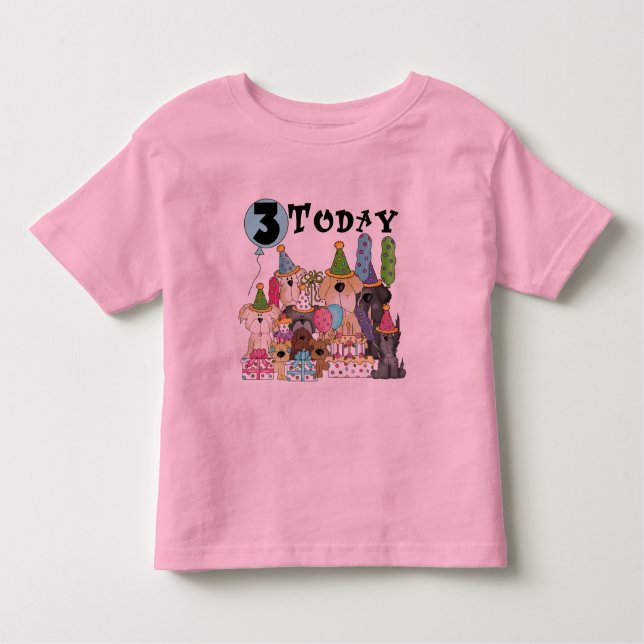 Puppies 3:e födelsedagseftermiddagen Bash Tshirts  (Framsida)