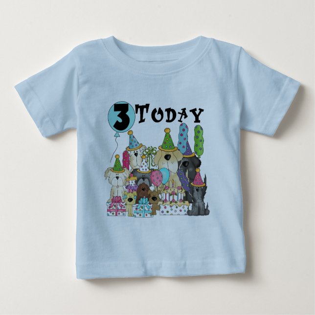 Puppies 3:e födelsedagseftermiddagen Bash Tshirts  (Framsida)