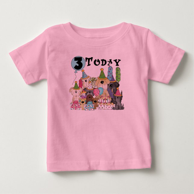 Puppies 3:e födelsedagseftermiddagen Bash Tshirts  (Framsida)