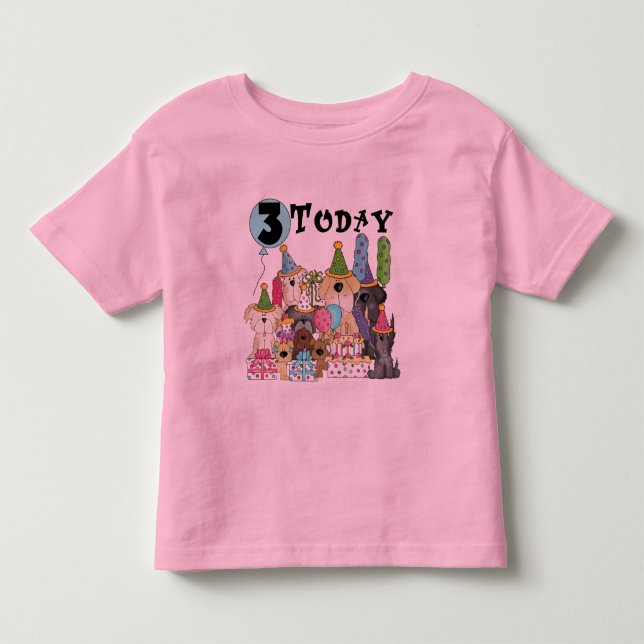 Puppies 3:e födelsedagseftermiddagen Bash Tshirts  (Framsida)