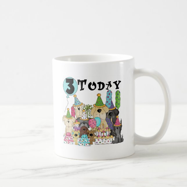 Puppies 3:e födelsedagseftermiddagen Bash Tshirts  Kaffemugg (Höger)