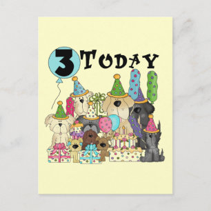 Puppies 3:e födelsedagseftermiddagen Bash Tshirts Vykort