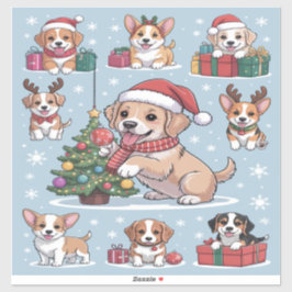 Puppies Christmas stickers Klistermärken