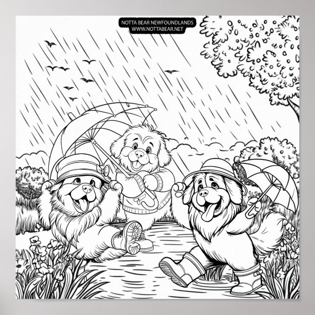 Puppies Dancing in the Rain Poster (Framsidan)