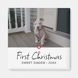 Puppies första julfoto magnet