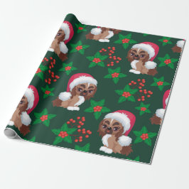 Puppies i Santa Hat Presentpapper