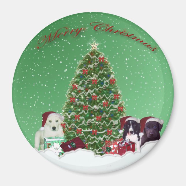Puppies Juldagen Magnet (Framsidan)