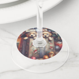 Puppies Julvinglascharm och Märkre