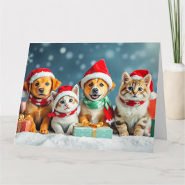Puppies & Kittens Christmas Kort