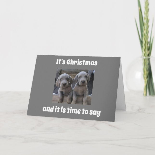 PUPPIES SÄND DUBBLA CHRISTMAS ÖNSKEMÅL HELGKORT (Framsida)