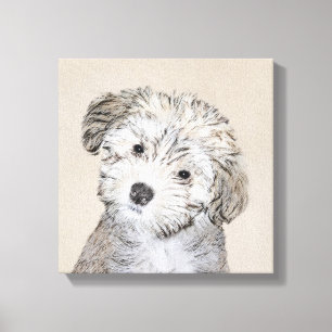 Puppmålning i Havanna - Cute Original Hund Art Canvastryck