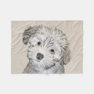 Puppmålning i Havanna - Cute Original Hund Art Fleecefilt
