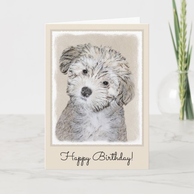 Puppmålning i Havanna - Cute Original Hund Art Kort (Framsida)