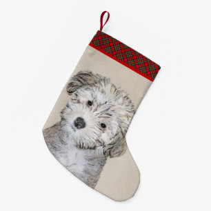 Puppmålning i Havanna - Cute Original Hund Art Liten Julstrumpa