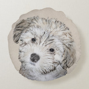 Puppmålning i Havanna - Cute Original Hund Art Rund Kudde