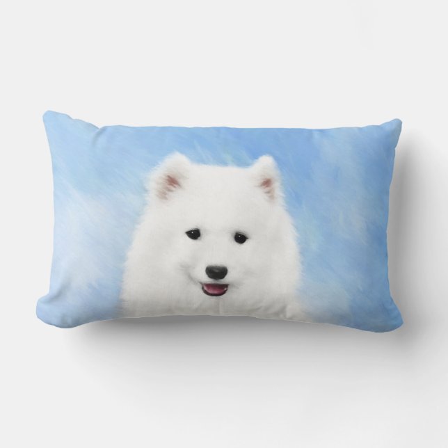 Puppmålning med samopisk färg - Cute Original Hund Lumbarkudde (Framsida)