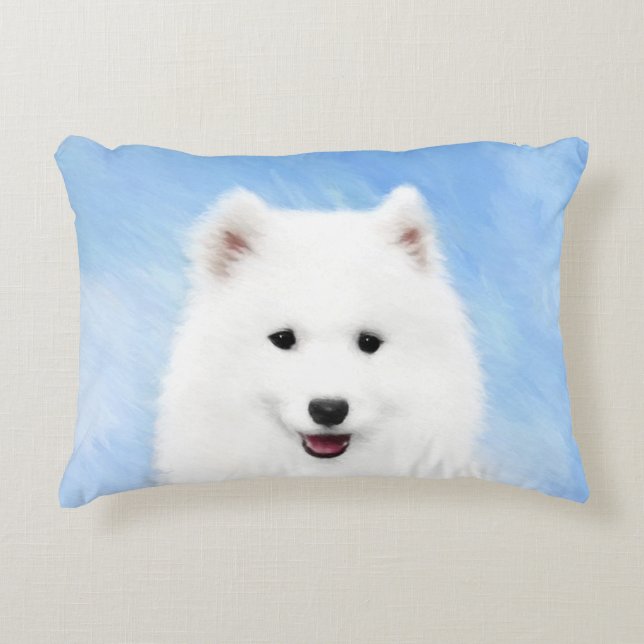 Puppmålning med samopisk färg - Cute Original Hund Prydnadskudde (Framsidan)