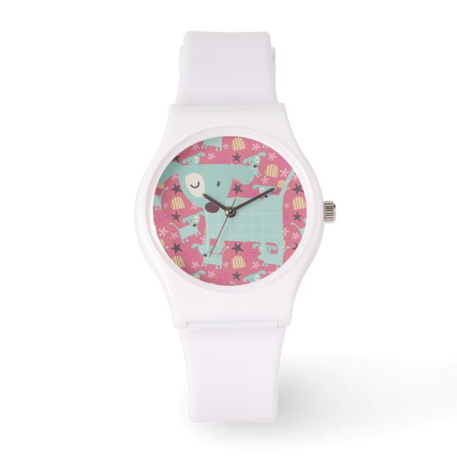 Puppor, stjärnor och blommor armbandsur (Framsida)