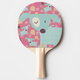 Puppor, stjärnor och blommor pingisracket