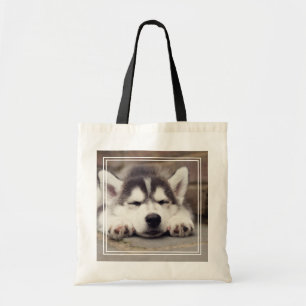 Puppsvällning av sötad Siberian husky Tygkasse
