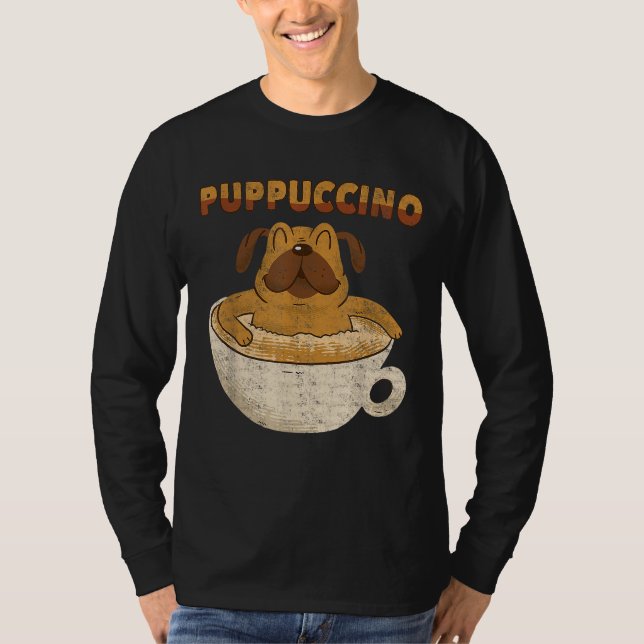 Puppuccino - Hund älskare Cappuccino Älskare - kaf T Shirt (Framsida)