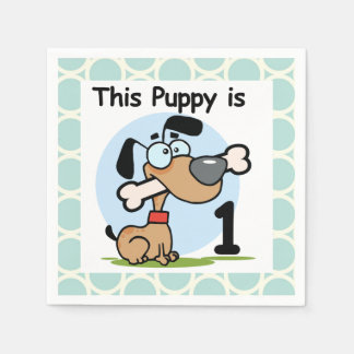 Puppy 1:a födelsedag Pappra blöjor Pappersservett