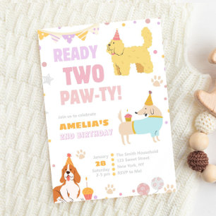 Puppy 2:a födelsedag Redo 2:a Hund Inbjudningar