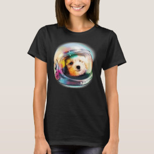 Puppy 2 Pudel i Astronaut Helmet Space Galaxy Do T Shirt
